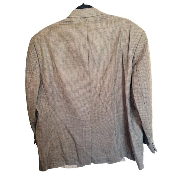 Ralph Lauren Mens 100% Wool Tweed Blazer Beige Brown Size 50R Big Tall Office - Picture 2 of 10